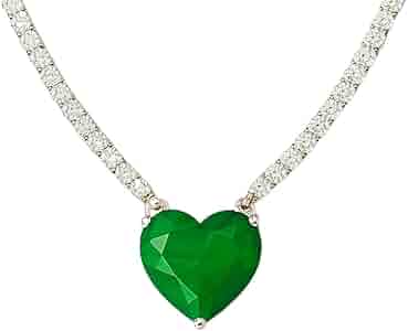アクセサリー HUMAN MADE HEART NECKLACE - GREEN / F Sterling Heart Uranium Glass Necklace Faceted Green 925